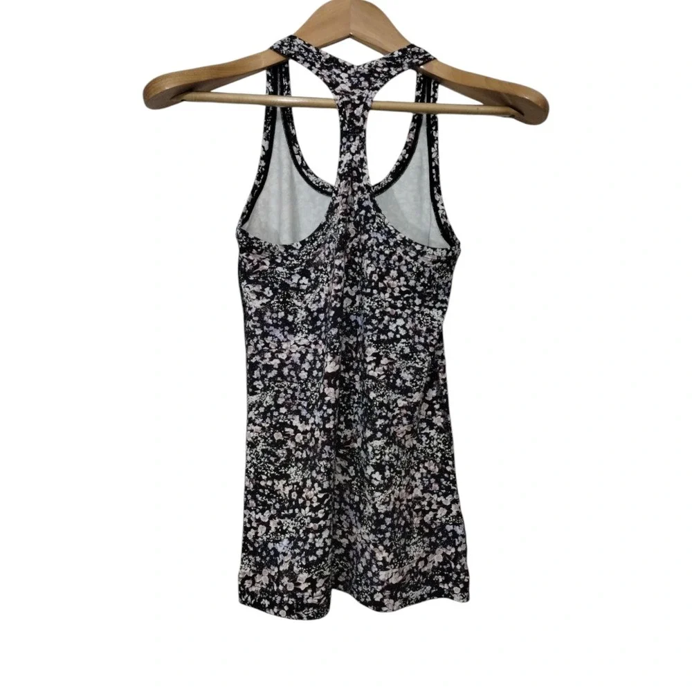 Lululemon Women's Cool Racerback II Floral Spritz Tank‎ Top Black Training Yoga